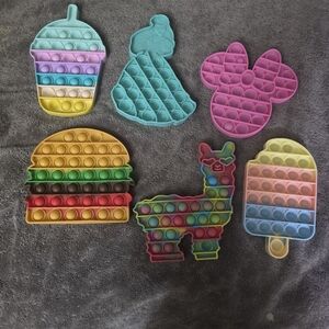 6 Tactile Sensory Toys Disney Princess Pop-It Fidget Assorted Shapes Colors